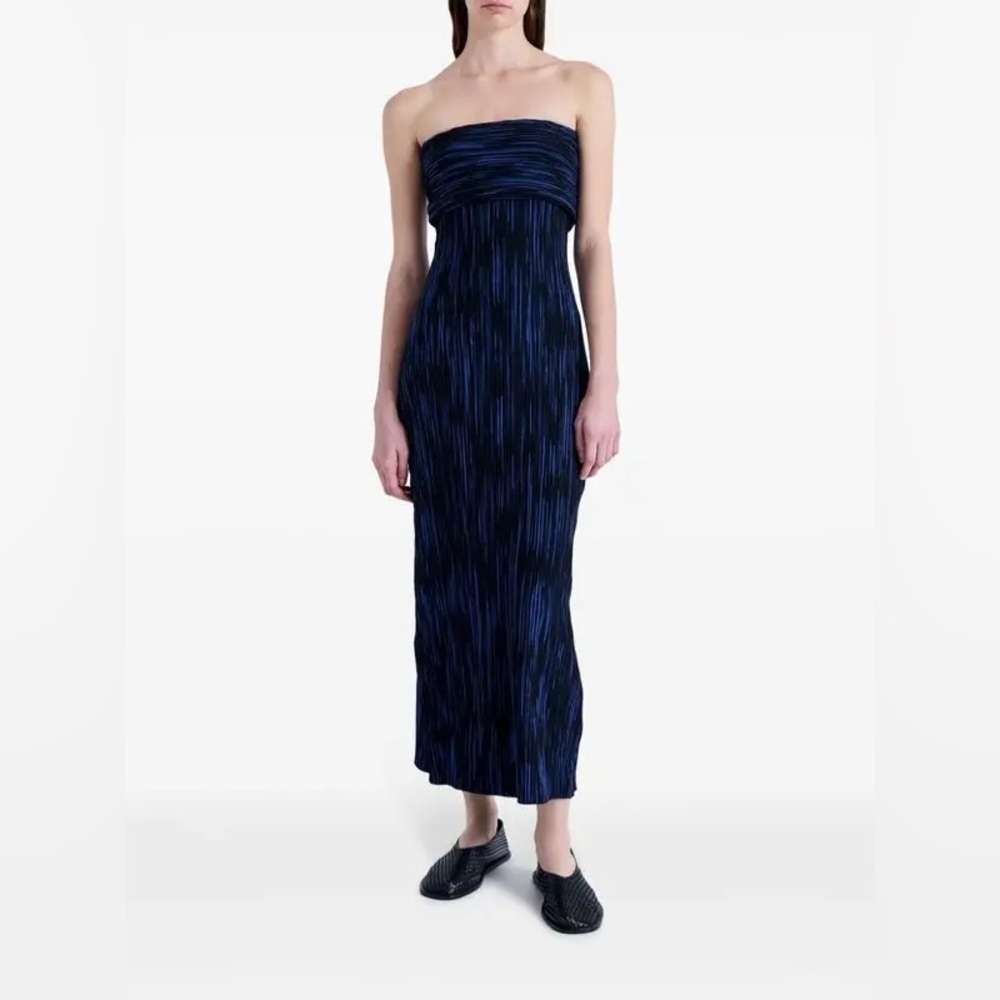 PROENZA SCHOULER WHITE LABEL Ward Ribbed Knit Dress Blue Size Small NWT